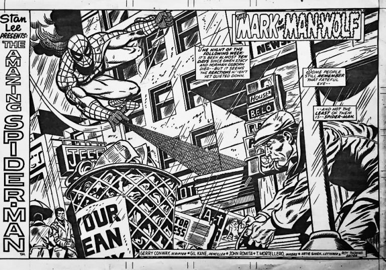 Amazing Spider-Man art by Jeff Aclin for Marvel UK, inked by Dan Adkins