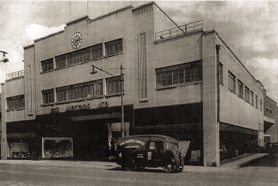 Lancaster-based Pye Motors Art Deco show room in the 1940s. Photo via local historian Andrew Reilly
