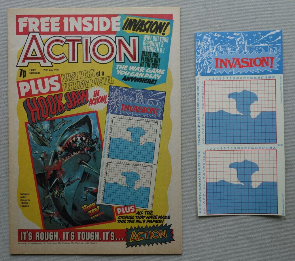 Action Issue 16, cover dated 29th May 1976, with free Invasion Game gift