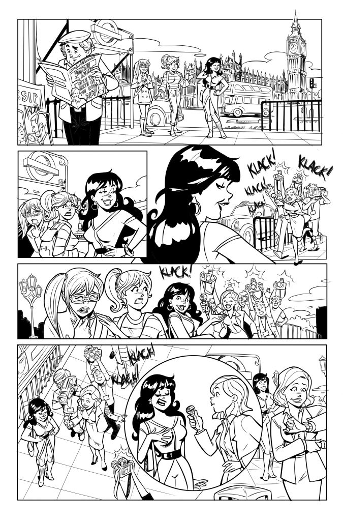 An inked page of the Archie Royal comic