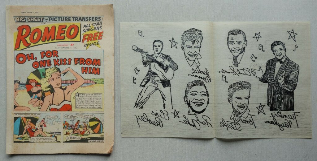 Romeo issue 54, cover dated 6th September 1958, with free Elvis Presley transfers