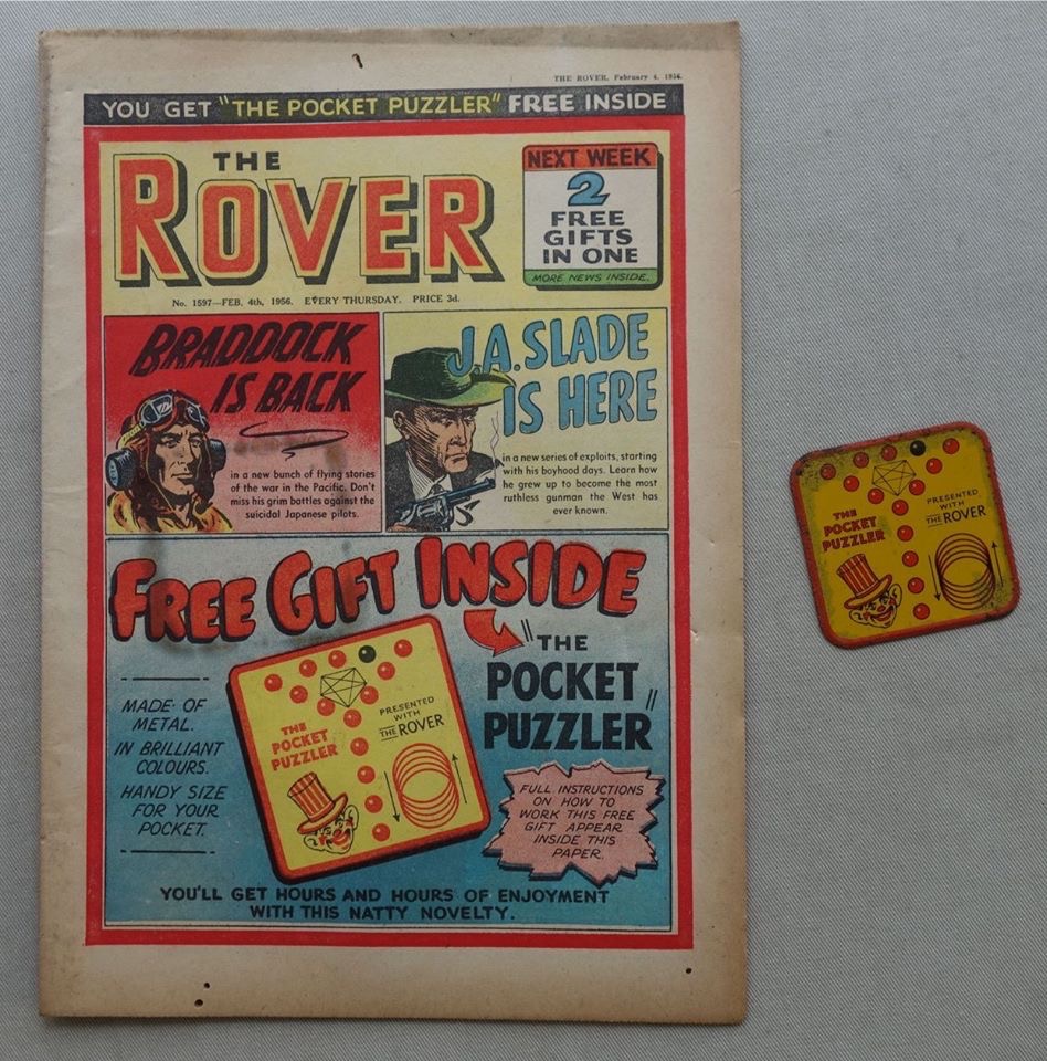Rover storypaper Number 1597, cover dated 4th February 1956, with free Pocket Puzzler gift