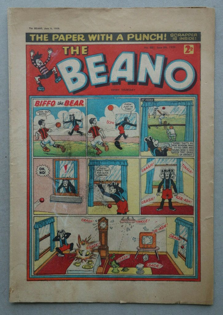 The Beano 881, cover dated 6th June 1959 - first "The Three Bears" issue