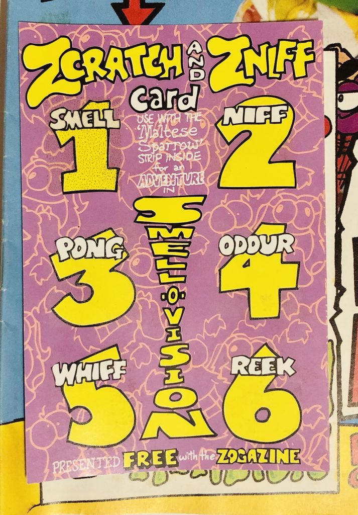 The Zig and Zag "Scratch and Sniff" card given away with Zig and Zog's Zogazine #2