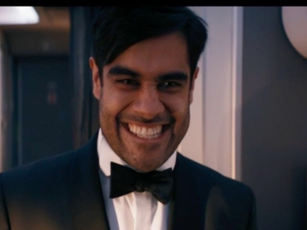 Sacha Dhawan reveals himself as The Master in Spyfall, Part One. Image: BBC
