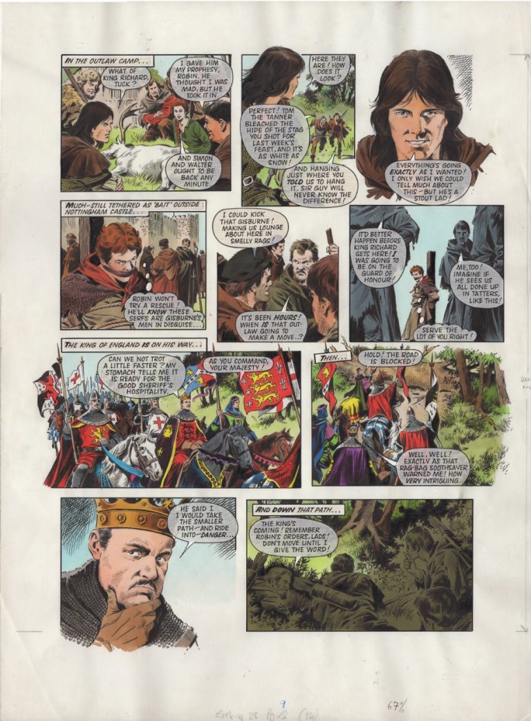 Art for a 1984 episode of Robin of Sherwood strip drawn by Mike Noble. Via ComicArtFans