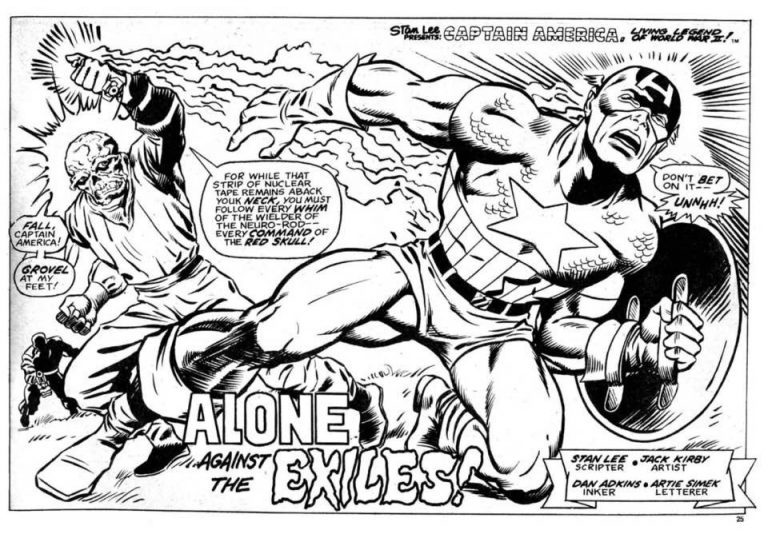 Captain America Splash Page by Jeff Aclin - for Marvel UK