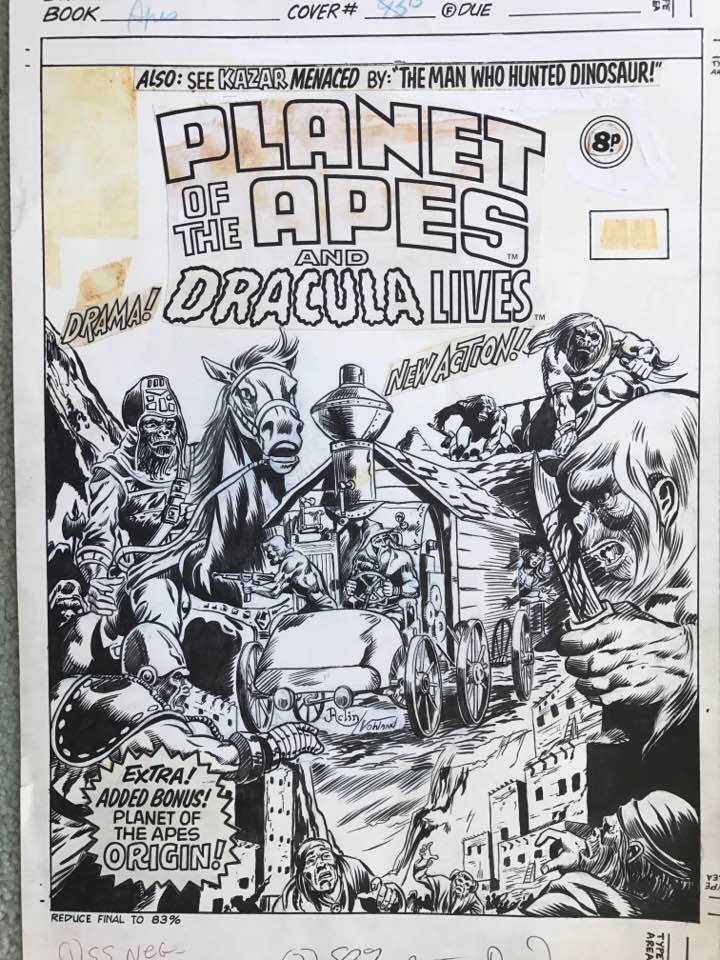 Planet of the Apes #93 cover by Jeff Aclin, inked by Duffy Vohland