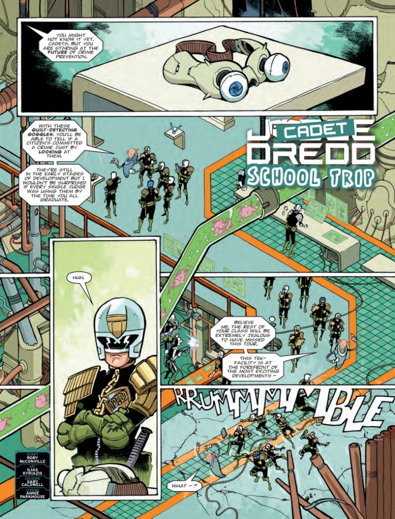 2000AD 2170 - Cadet Dredd” story, by Rory McConville and Ilias Kyriazis