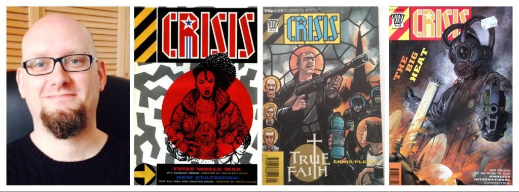 Dr William Proctor, Senior Lecturer in Transmedia, Culture and Communication at Bournemouth University and CRISIS comic covers