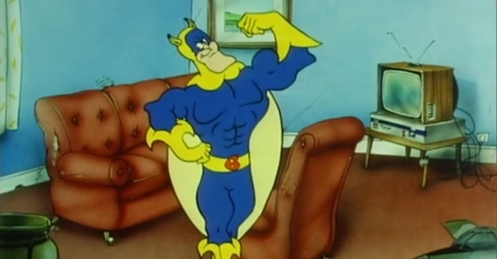 A scene from the Bananaman animated series, now available on Amazon Prime