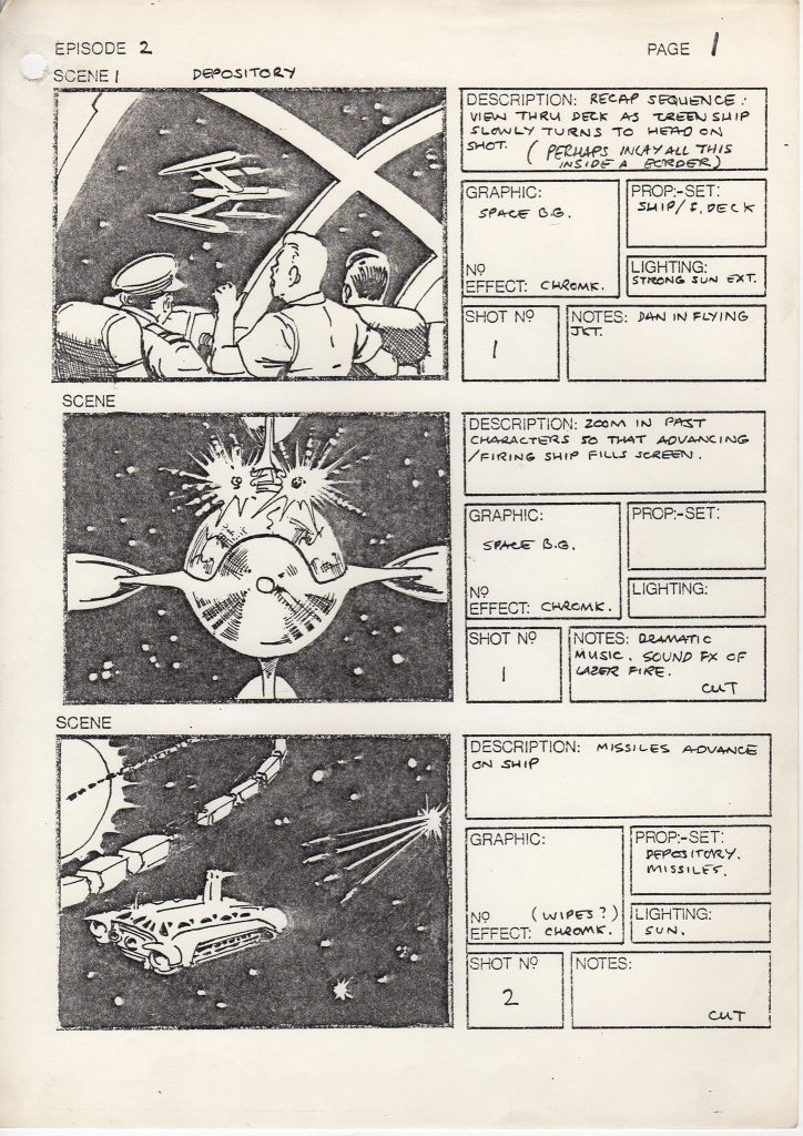 Storyboards for the proposed ATV Dan Dare series. Image courtesy Dale Jackson