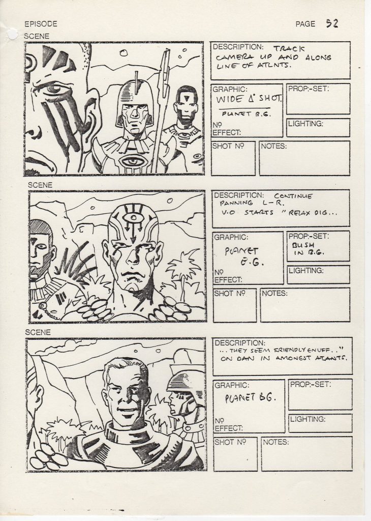 Storyboards for the proposed ATV Dan Dare series. Image courtesy Dale Jackson