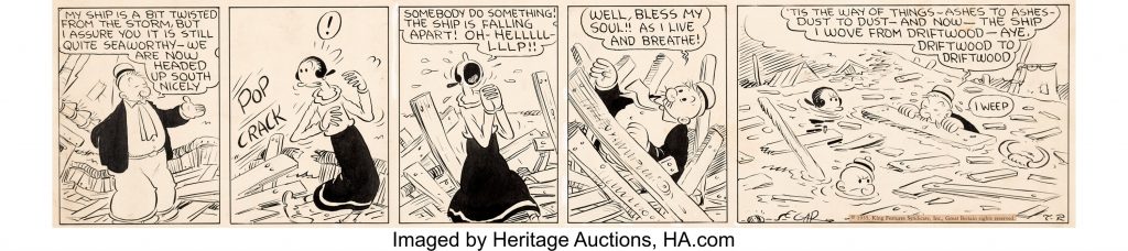 E.C. Segar's Thimble Theatre Daily Comic Strip Original Art dated 2nd July 1935 (King Features Syndicate, 1935)