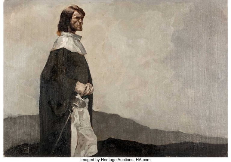 Jeff Jones - Solomon Kane Painting Original Art (c. 1975). Robert E. Howard's puritanical swordsman/adventurer is well captured in this somber piece by Jeffrey Catherine Jones. Early works by this artist are always highly prized by collectors and fans