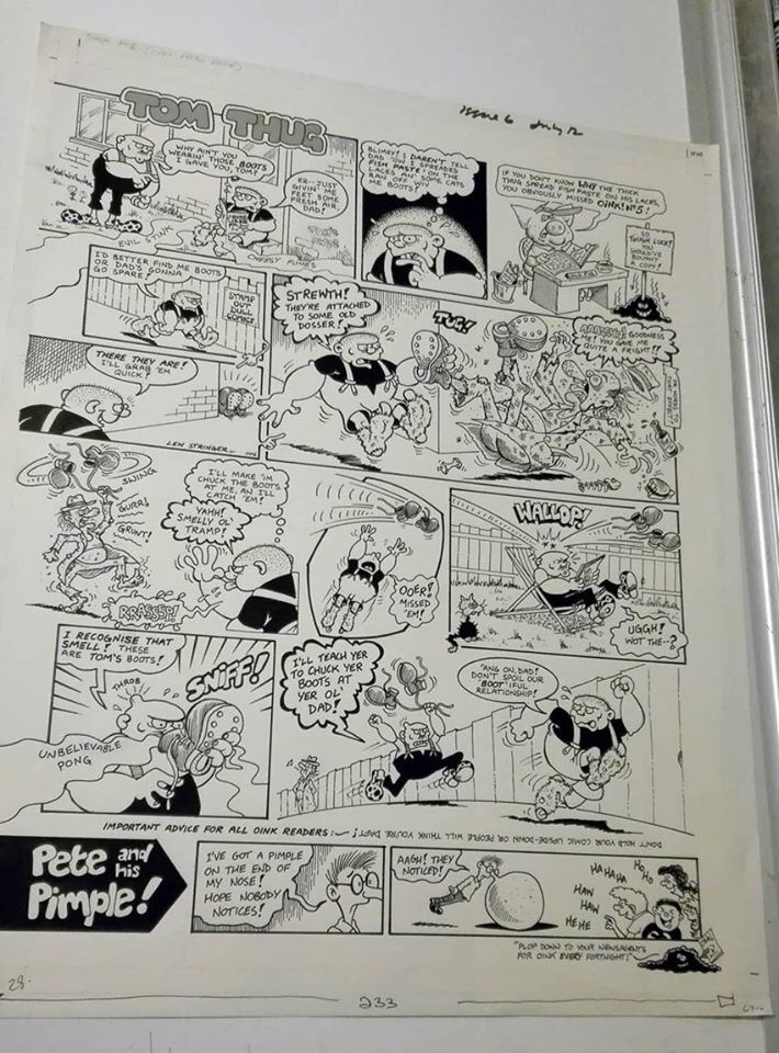 An early Tom Thug by Lew Stringer that includes the very first Pete and his Pimple strip (Oink!, 1986)