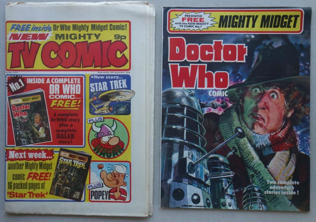 TV Comic Issue 1292, cover dated 18th September 1976, with free gift Doctor Who comic