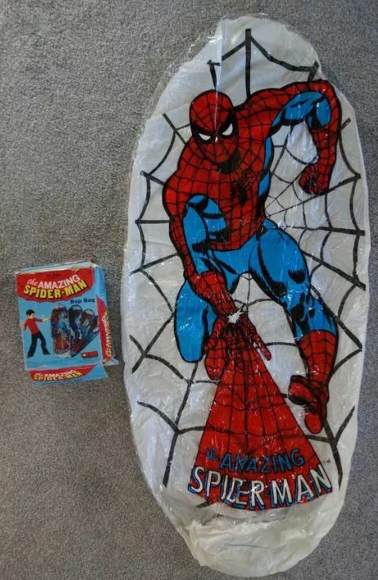 Amazing Spider-Man "Bop Bag", a Jotastar play-safe toy made in Taiwan. Similar "bouncing balloons" were advertised for sale in 1970s UK Marvel comics