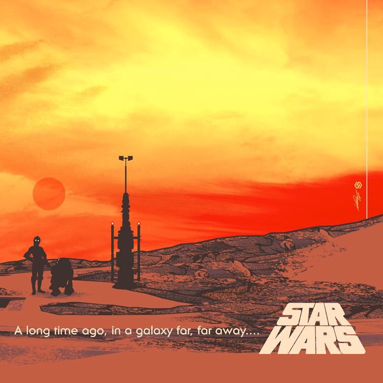 Detail from “Binary Star”, Guy Stauber's Official, Original Star Wars Poster