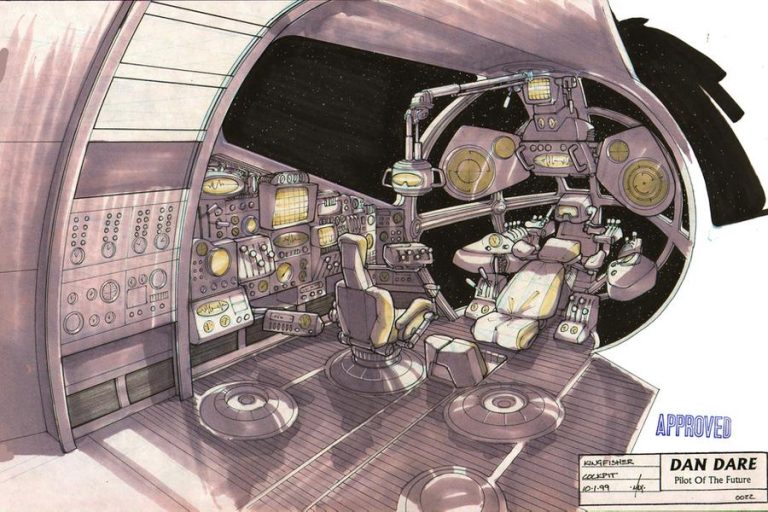 Kingfisher cockpit. Concept art for Dan Dare: Pilot of the Future by Dave Max