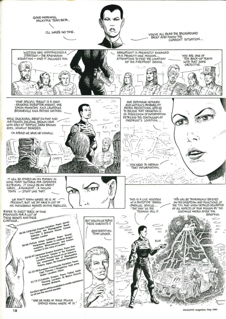 The Fire Opal of Set - published in May 1984 in Imagine magazine, which also had a cover drawn by Bryan Talbot, this two-page comic was an introduction to a scenario for the Traveller sci-fi roleplaying game