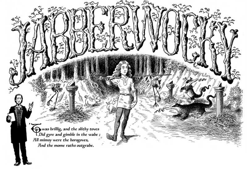 Jabberwocky - an adaptation of the poem by Lewis Carroll, taken from the 320 page graphic novel Alice in Sunderland published in 2007 by Jonathan Cape and still available. Art by Bryan Talbot