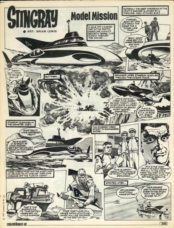 A page from the Stingray story for Countdown, "Model Mission", art by Brian Lewis