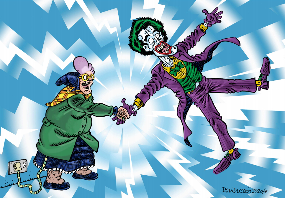 Psycho Gran vs Joker by David Leach