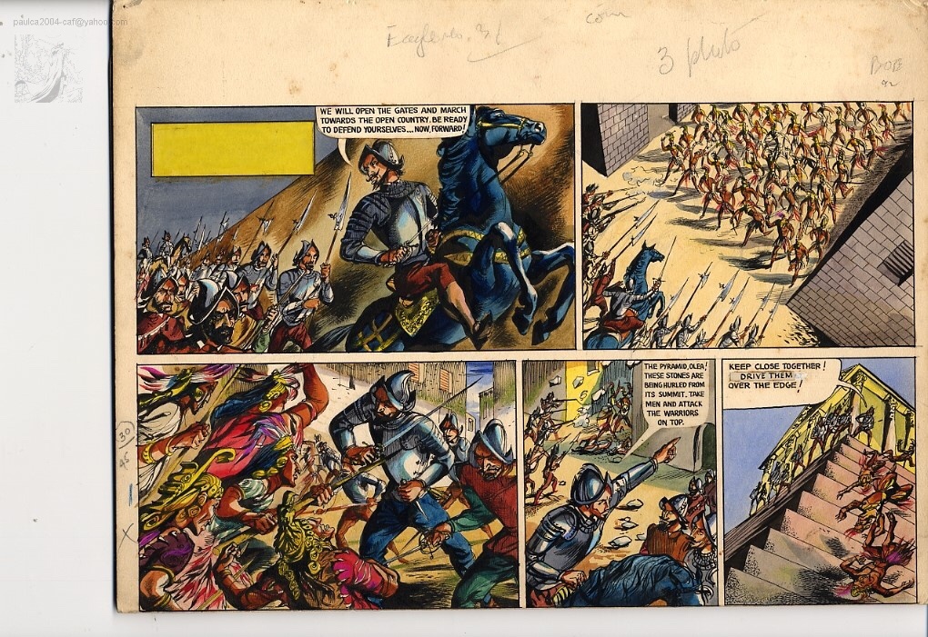 Art from the Eagle strip "Cortes – Conqueror of Mexico"