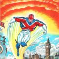 Captain Britain Autumn Special 1992 Cover - Pencils by Richard Elson, inks by Rodney Ramos, coloured by John Burns | Via S Smith on ComicArtFans