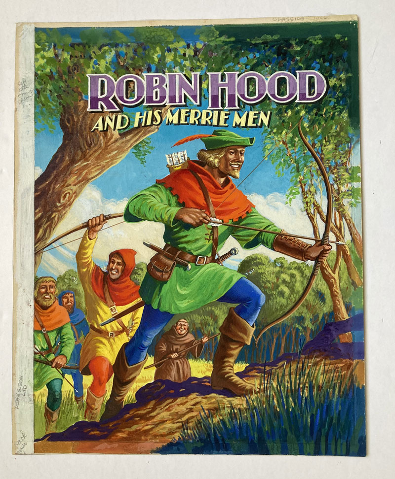 Robin Hood and His Merrie Men original front cover artwork for the book by Dean & Sons (1965). Artist Unknown