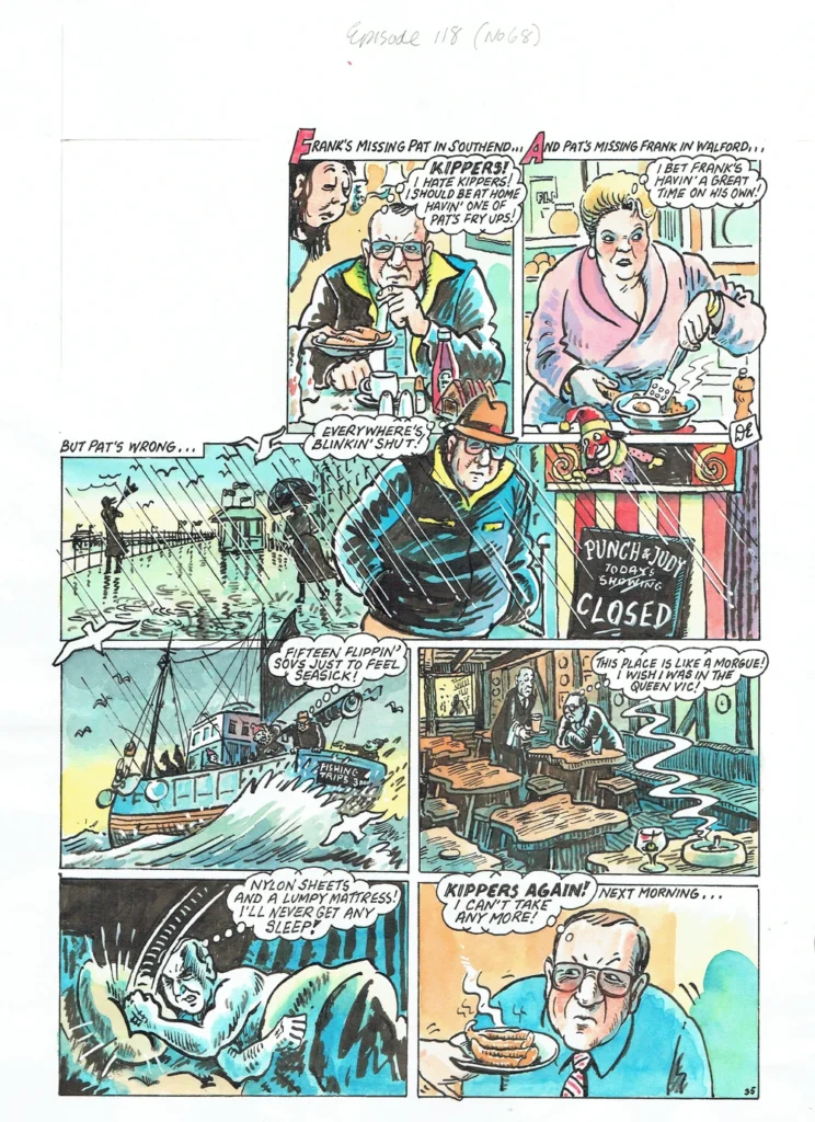 EastEnders comic strip for Fast Forward, art by David English 