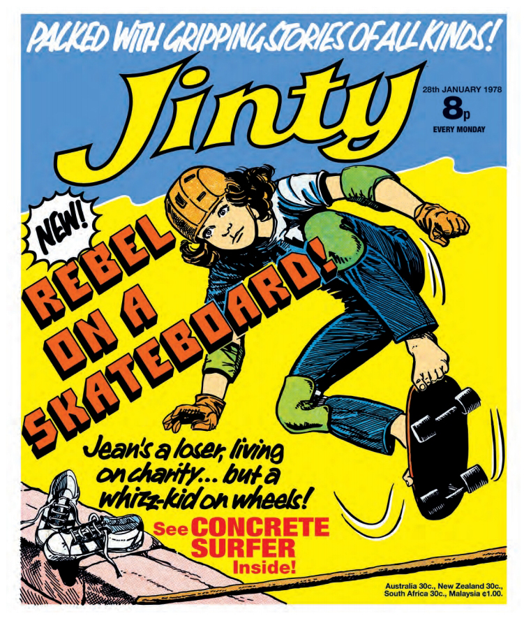 Jinty, cover dated 28th January 1978, featuring the debut of "The Concrete Surfer"