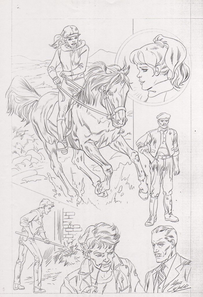 Art for a horse story for the proposed Marvel UK title "Pet Tails" by Mario Capaldi