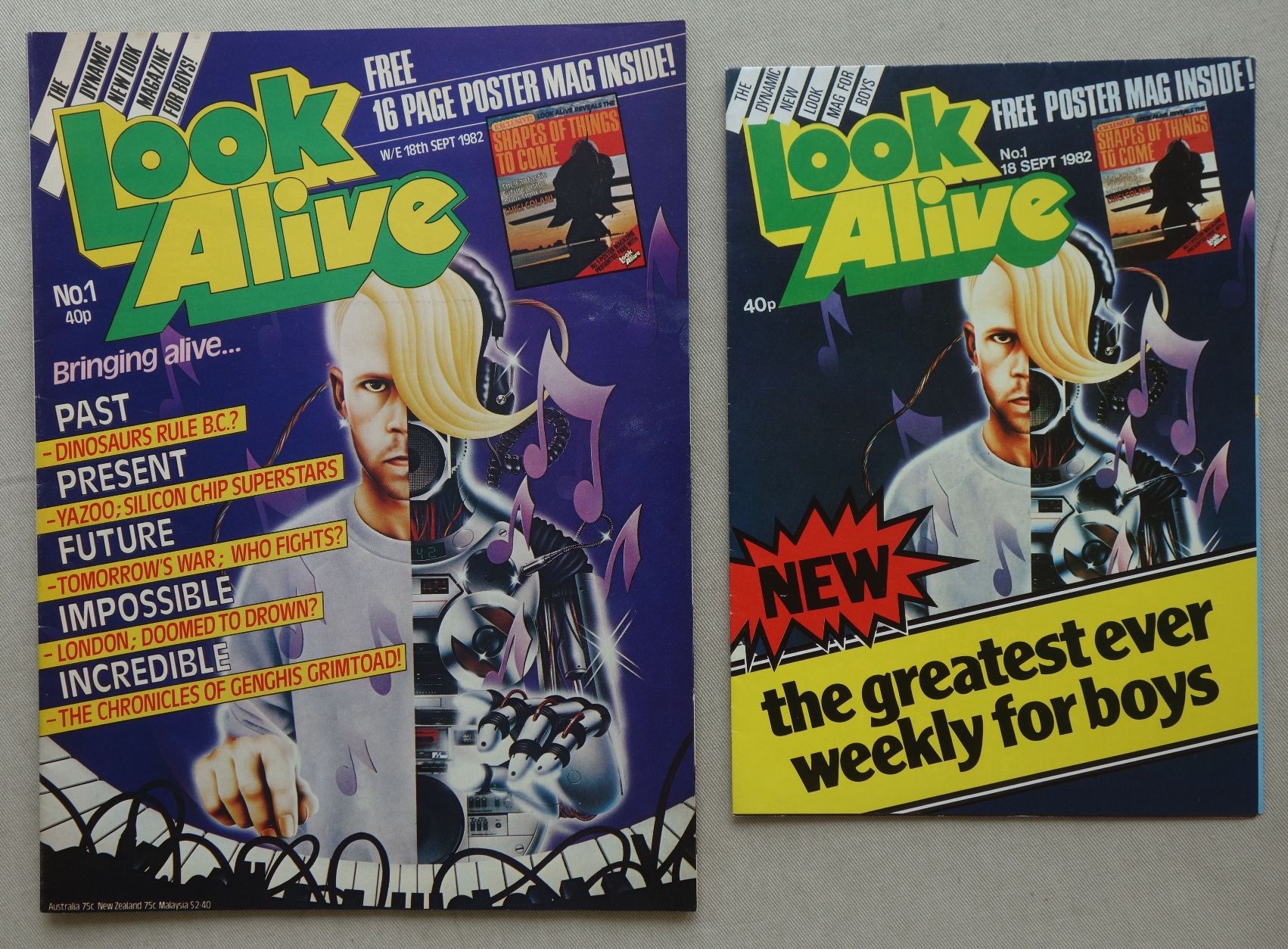 Look Alive magazine Issue 1 - cover dated 18th September 1982, and Preview Poster Magazine