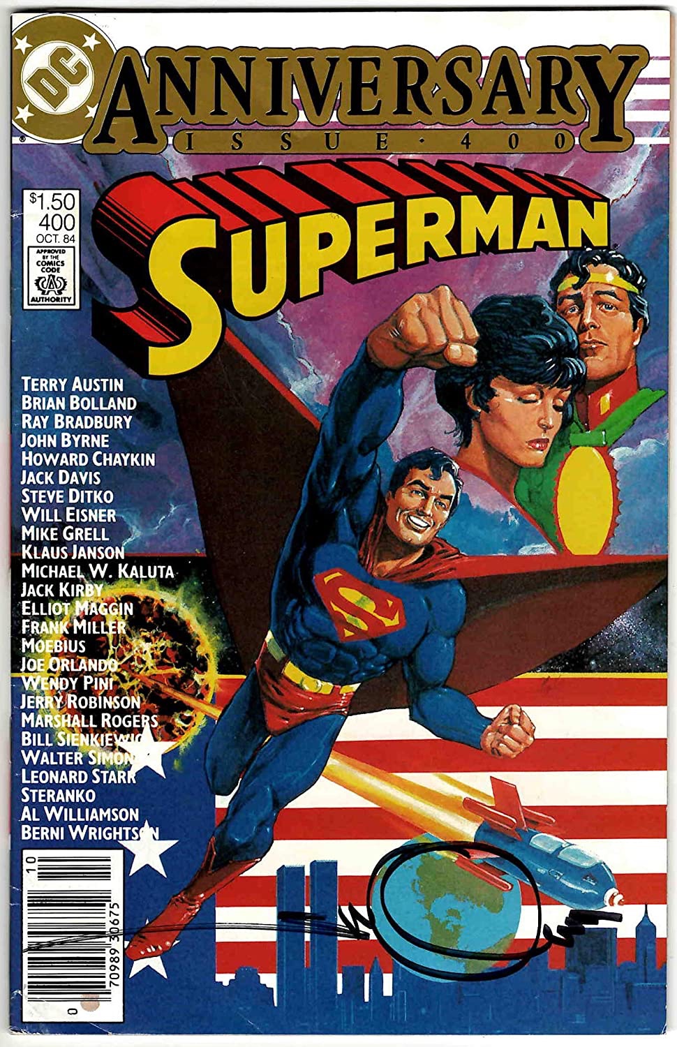 Superman #400, cover by Howard Chaykin