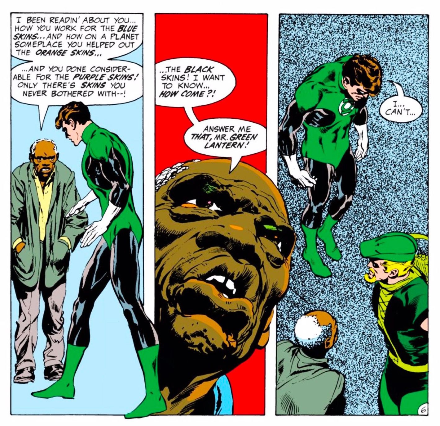 Excerpt from Green Lantern #76. Photo: Neal Adams; Cornelia Adams; and John Costanza / DC Entertainment