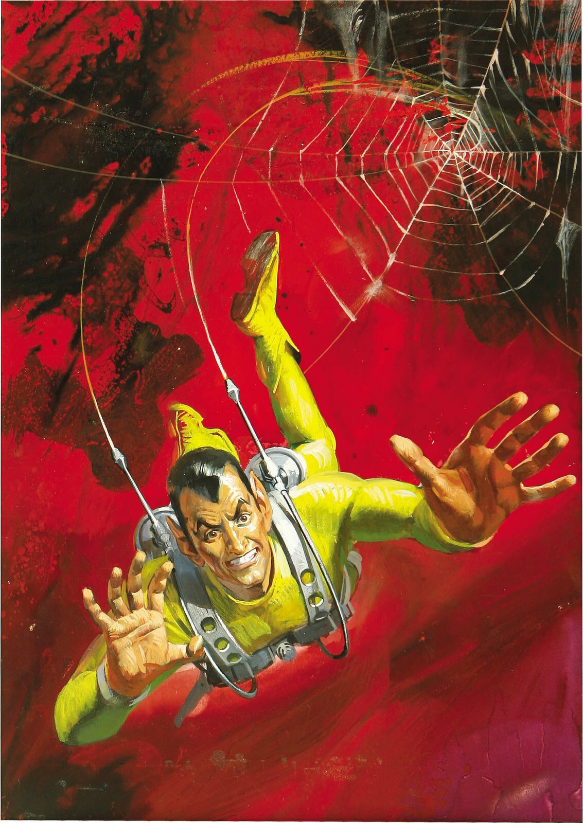 The Spider as featured on the cover of Fleetway Super Library Fantastic Series no. 2 (January 1967). Art by Alessandro Biffignandi. Via Bear Alley