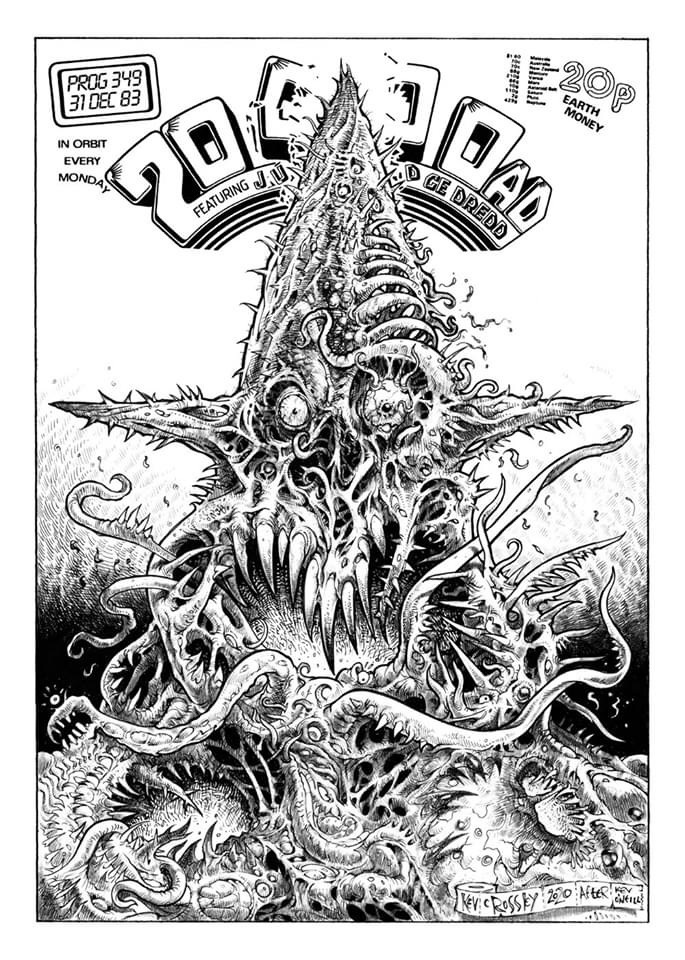 Kev Crossley’s homage to 2000AD Prog 349 by Kev O’Neill. “By Grud, I love that cover,” says Kev.