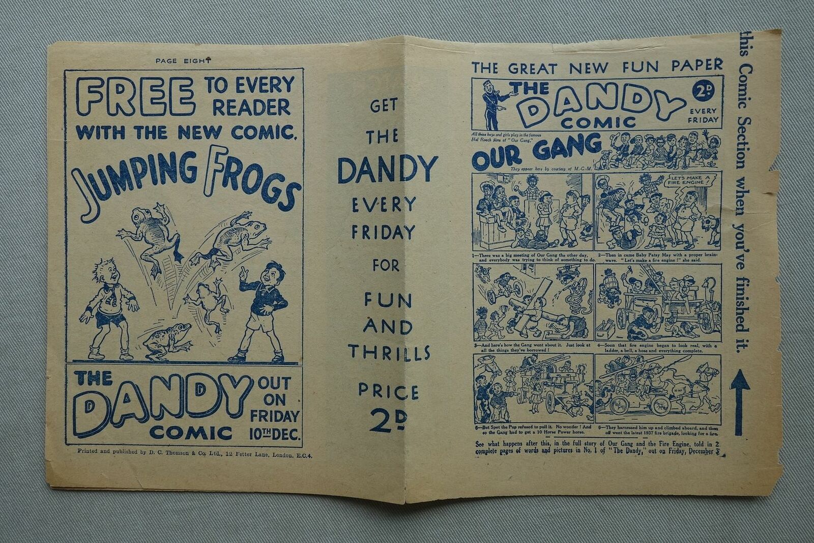 A very rare preview promotion for the first issue of The Dandy