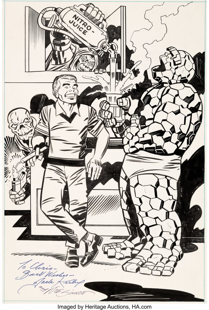 Jack Kirby and Joe Sinnott Self Portrait with Marvel Characters