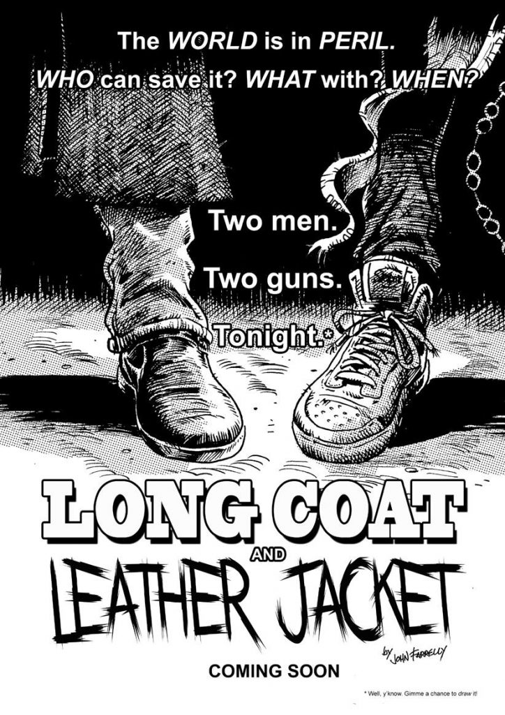 Long Coat and Leather Jacket by John Farrelly Poster