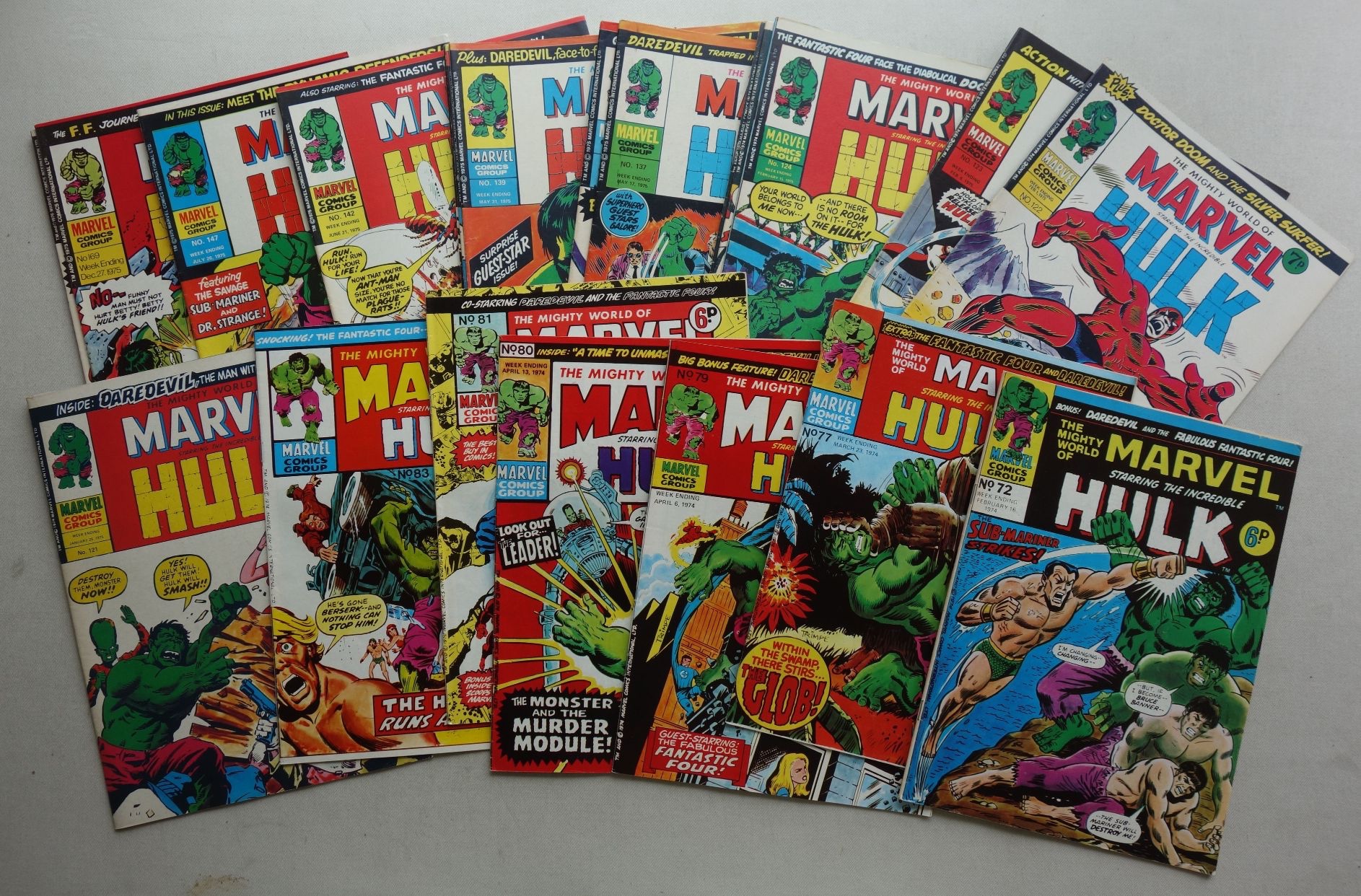Mighty World of Marvel comic #72-200 (1974-1976)