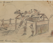 Basil Parry Akhurst (‘AKKI’) - Hut construction at Non Pladuk, Thailand, 1943 | Imperial War Museum
