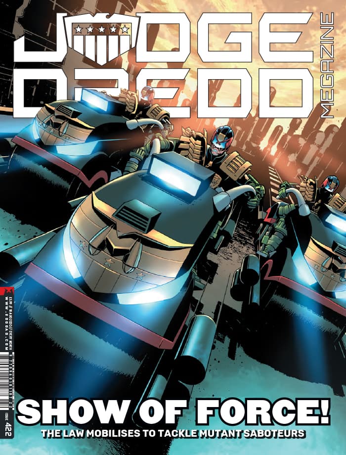 Final cover of Judge Dredd Megazine 422 - still on sale!