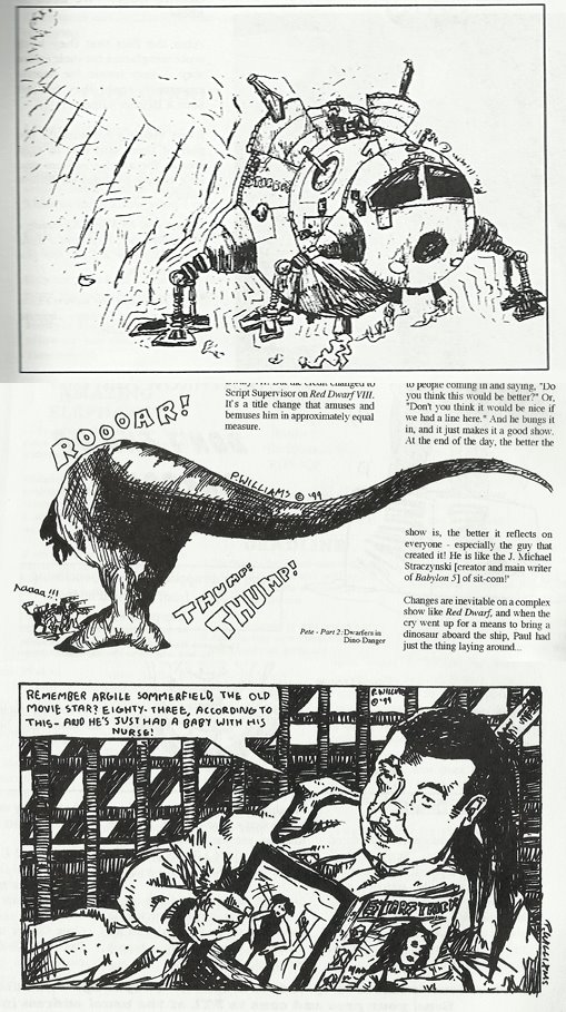 A blast from the past! The first art Paul ever had published was in the Red Dwarf Fan Club magazine "Better Than Life" in the late 1990s, when he was around 15. "There's a bit of a fairly heavy Simon Davis influence in the last one as Sinister Dexter was my favourite strip at the time," he shared in an online post after finding these recently