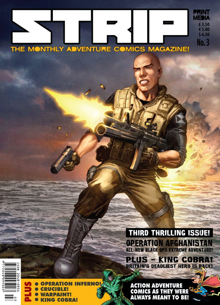 The planned cover of Strip Magazine Issue 3, which was not published. Cover art by Bernard Kolle