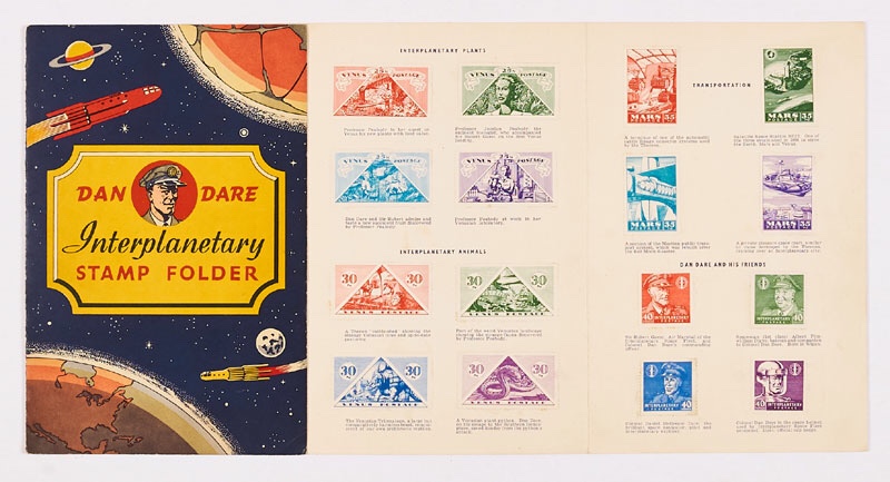 Dan Dare Interplanetary Stamp Folder (1953). Lifebuoy Soap giveaway. Complete with all 32 stamps