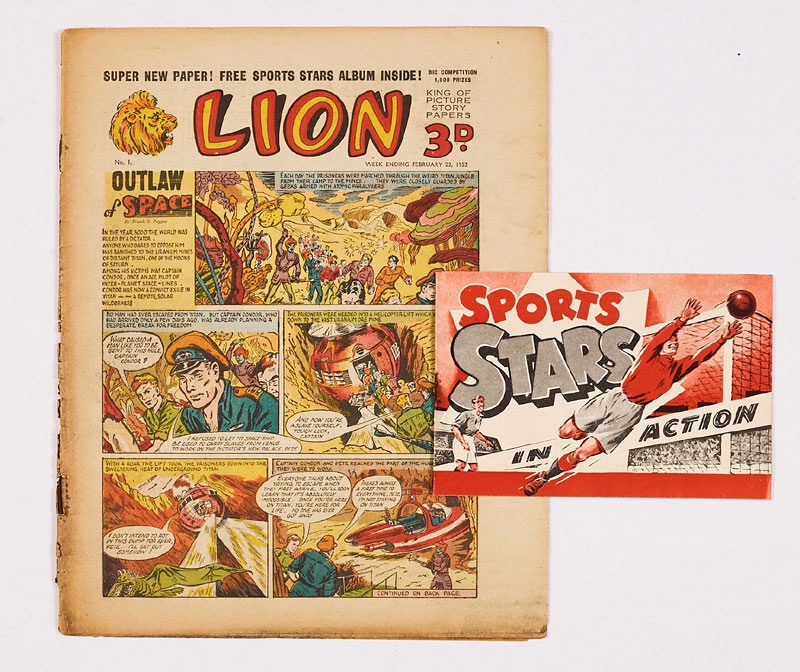 Lion No 1 (1952) with free gift Sports Stars in Action booklet