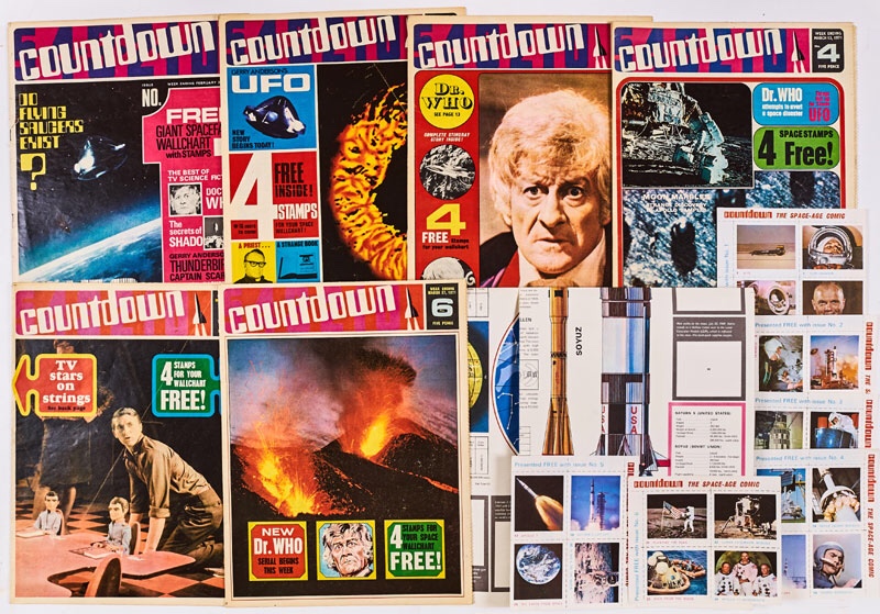 Countdown (1971) 1-6 with all free gifts from each issue comprising The Giant Spacefact Wallchart and 24 stamps uncut and as new